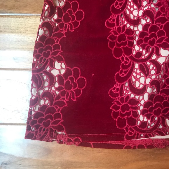 Free People x Saylor Logan Velvet Lace Mini Dress Size L - Picture 10 of 14